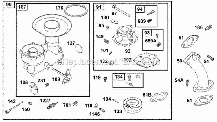 Page F Diagram and Parts List for 32K437-0112-01  Briggs and Stratton Engine